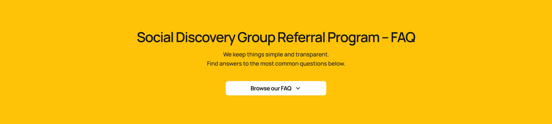 Referral program FAQ screenshot